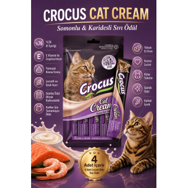 Crocus Somonlu Ve Karidesli Krema Kedi Ödülü 4x15g