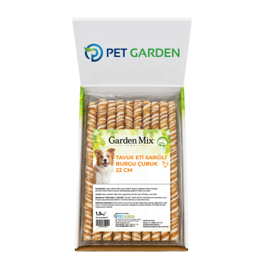 Garden Mıx Tavuk Eti Sargılı Burgu Çubuk 22 Cm- 1,5 Kg