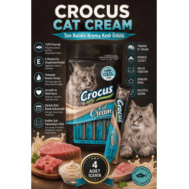 Crocus Ton Balıklı Krema Kedi Ödülü 4x15g