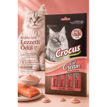 Crocus Somonlu Krema Kedi Ödülü 4x15g
