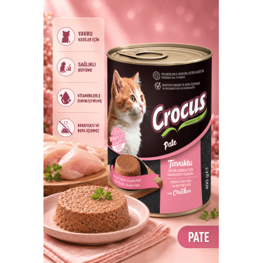 Crocus Yavru Kedi Tavuklu Pate Yaş Mama 400g
