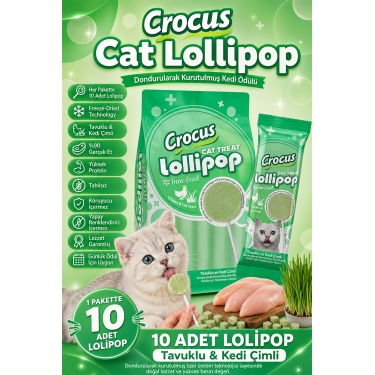 Crocus Tavuklu Ve Kedi Çimli Kedi Lolipop