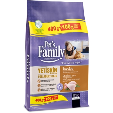 Pets Family Tavuklu Yetişkin Kedi Maması 400+100 G